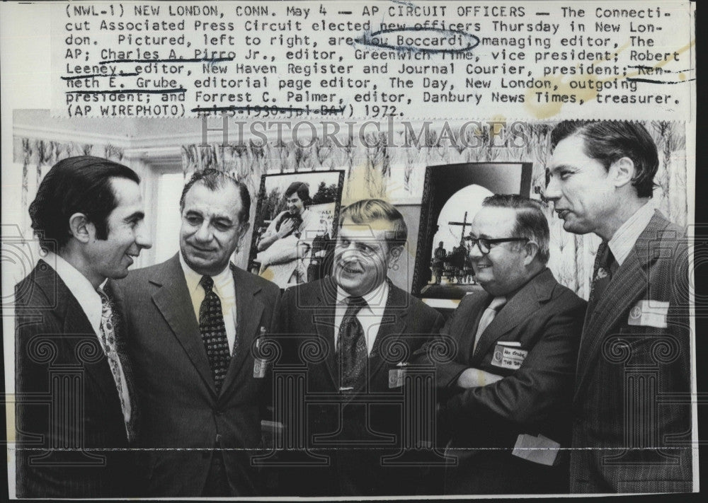 1972 Press Photo Connecticut Associated Press Circuit Elects New Officers - Historic Images