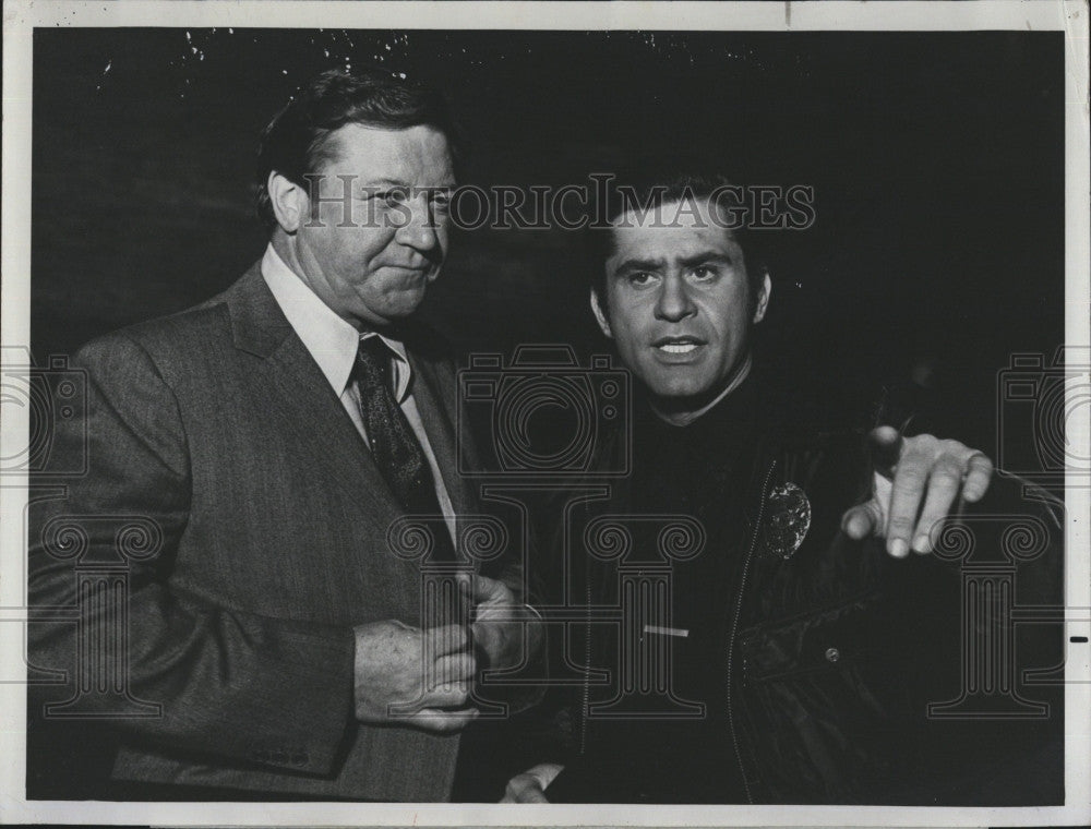 1975 Press Photo Ramon Bieri &amp; James Farentino in &quot;NBC Double feature Movies&quot; - Historic Images