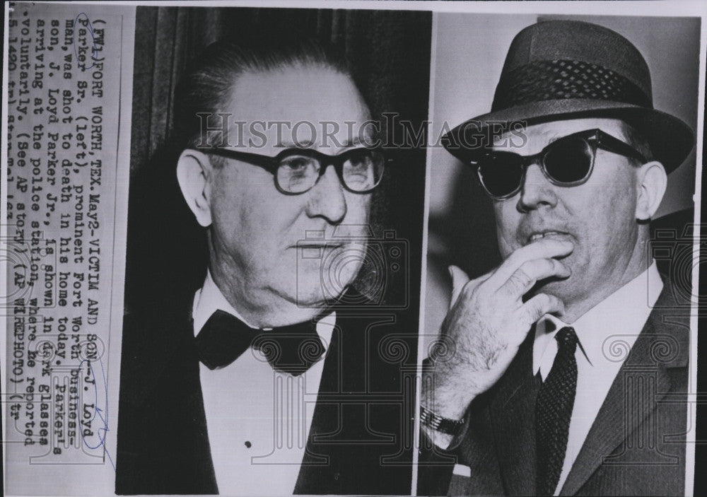 1963 Press Photo Murder victim J Loyd Parker Sr,businessman,left and son,left - Historic Images