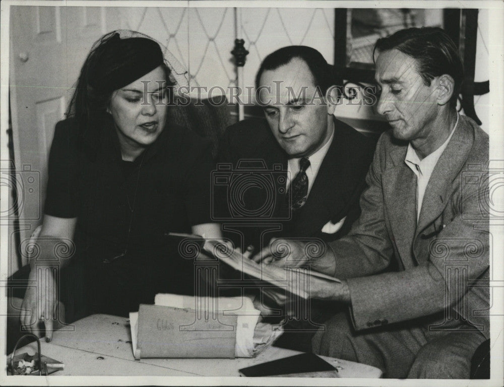 1938 Press Photo Mrs. Alice Cook, Attorney J. J. Cummins, Clyde Cook - Historic Images