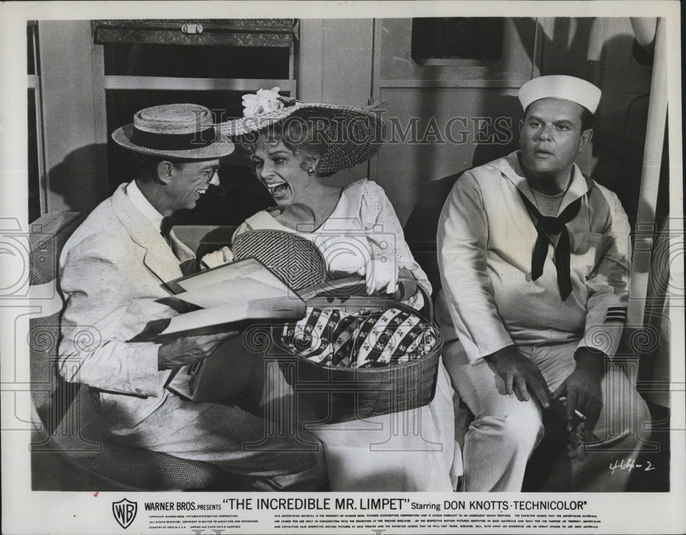 1964 Press Photo Carole Cook, J. Weston, Don Knotts &quot;The Incredible Mr. Limpet&quot; - Historic Images