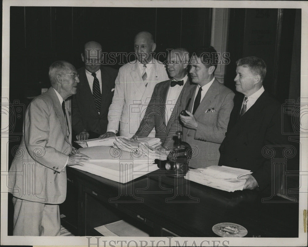 1948 Press Photo Governor R. Bradford, J. Reynolds, L. Curtis, Lt. Gov. Coolidge - Historic Images