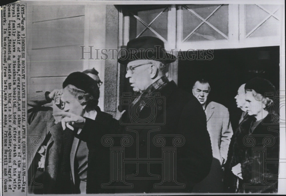 1965 Press Photo King Gustav VI Adolf of Sweden After Death of Queen Louise - Historic Images