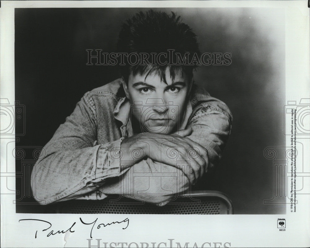 1986 Press Photo Rock and pop musician Paul Young - Historic Images