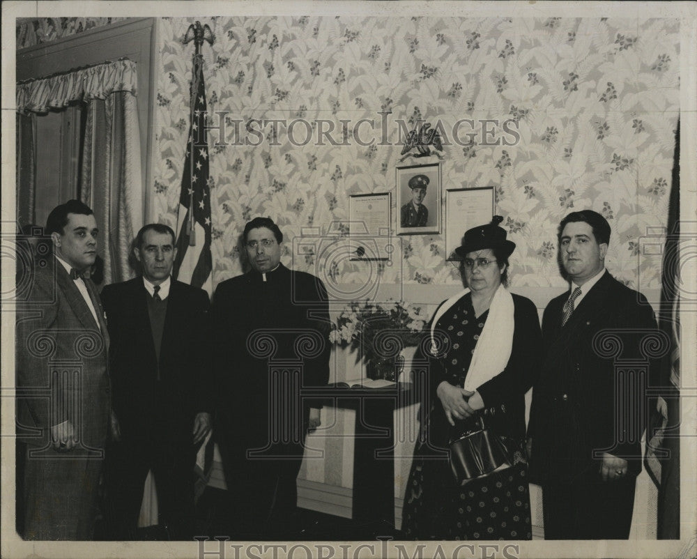 1950 Press Photo Post Room Dedication, Installation of Officers Guests - Historic Images