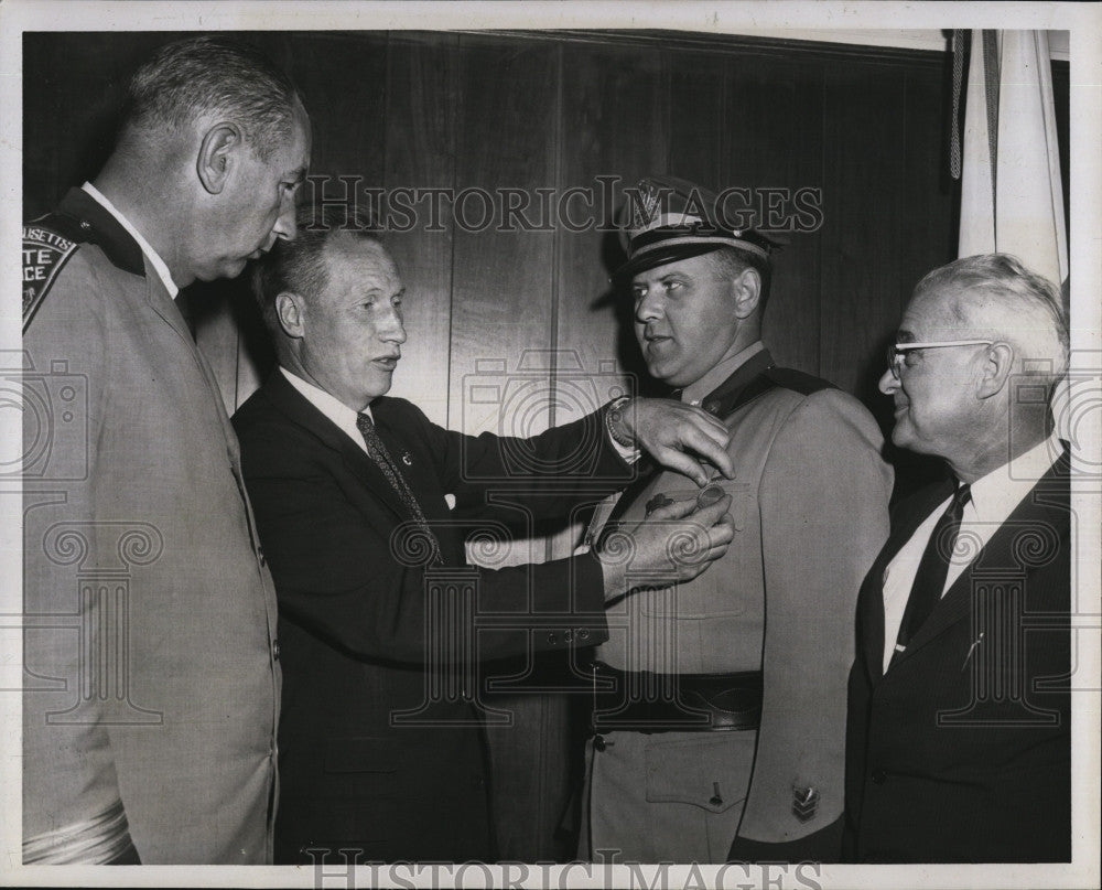 1960 Press Photo Richard Clemens, Blake, Houston, Goguen at State Police HQs - Historic Images