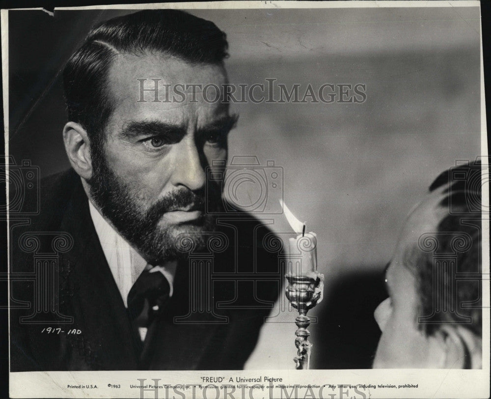 1963 Press Photo Actor Montgomery Clift Portrays Sigmund Freud in movie Freud - Historic Images