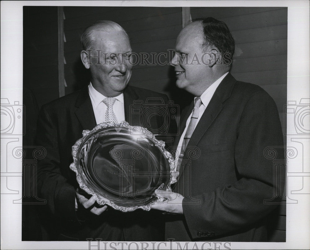 1957 Press Photo March of Dimes Leader William R Coleman with James M Connolly - Historic Images