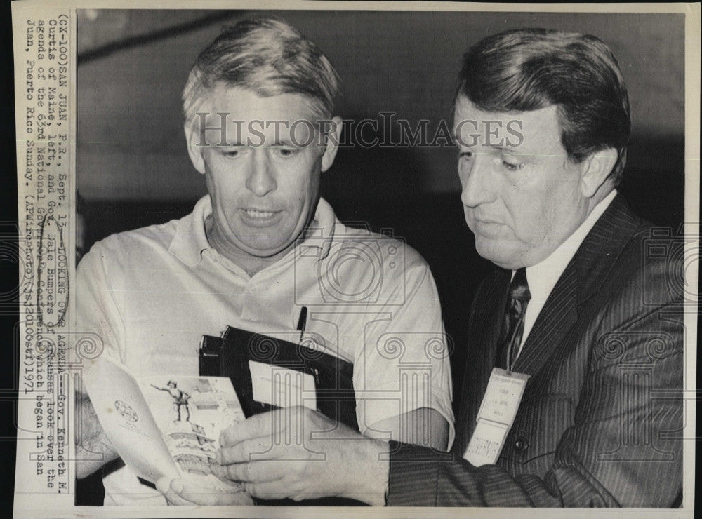 1971 Press Photo Governor Kenneth Curtis and Gov Dale Bumpers at National - Historic Images