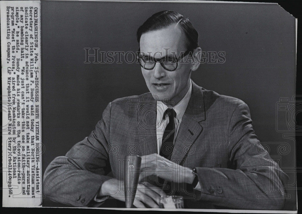 1968 Press Photo Assistant Secretary of State William P. Bundy - Historic Images