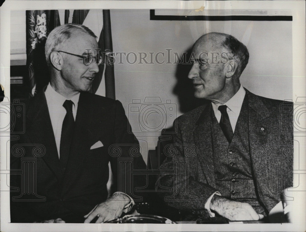 1953 Press Photo Ellsworth Bunker, President American Red Cross, E. Harriman - Historic Images