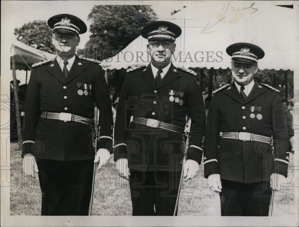 1944 Press Photo John Brink, Ichabod Bunker and Harvey Legge, Police Officers - Historic Images