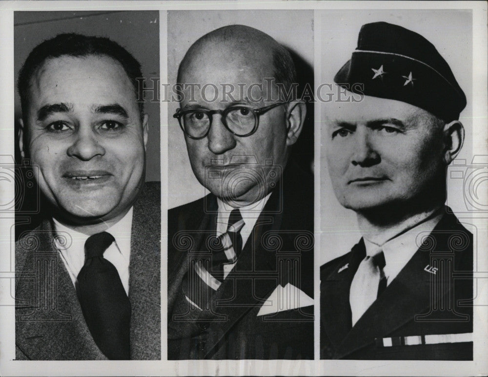 1953 Press Photo Dr Ralph J Bunche,John Allison and Gen Willis D Crittenberger - Historic Images