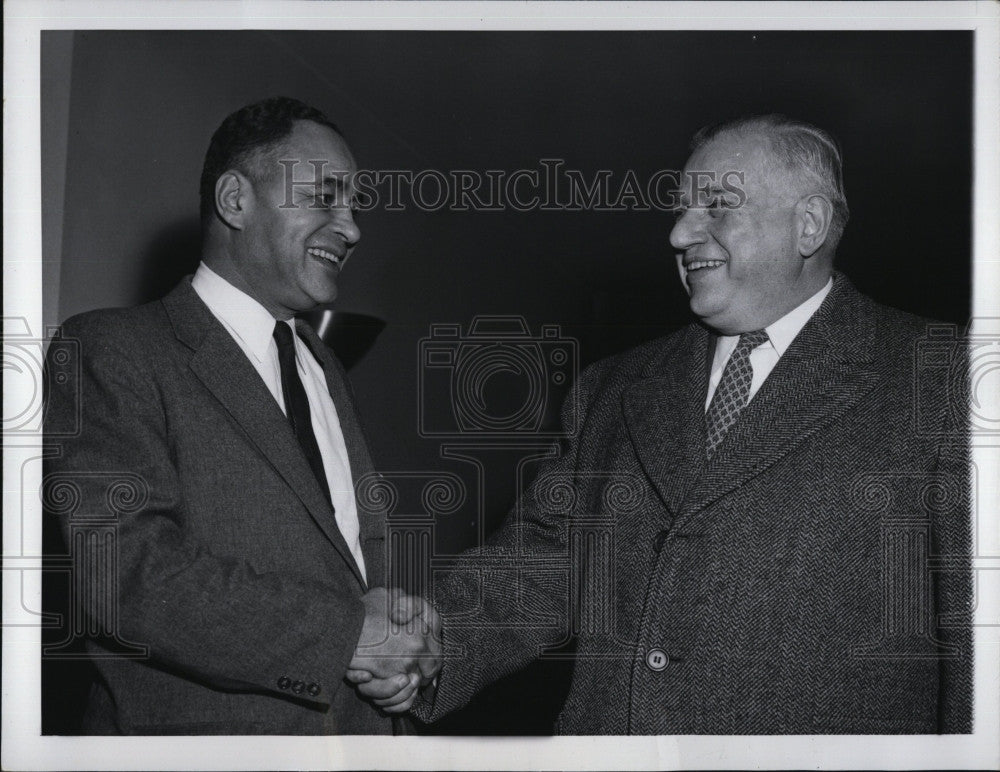 1956 Press Photo UN Diplomat Ralph Bunche Deputy Undersecretary Alfred Cordier - Historic Images