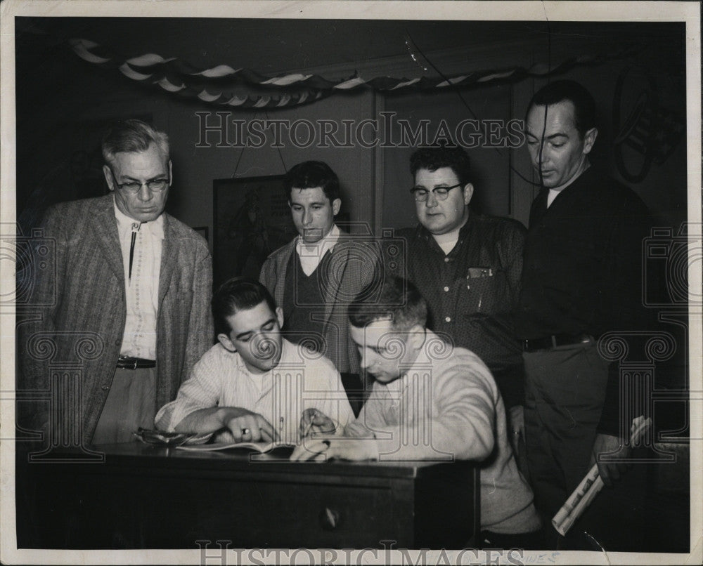 1959 Press Photo Robert Wedge, Chuck Wilson, Jack Donahue, Bud Dwyer - Historic Images