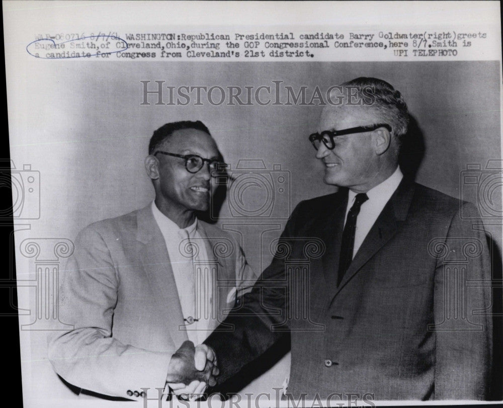 1964 Press Photo Presidential Candidate Barry Goldwater &amp; Eugene Smith - Historic Images