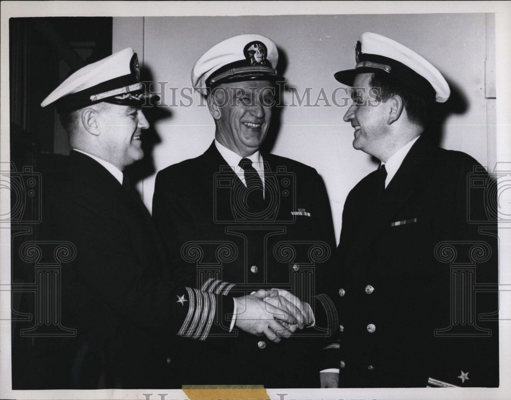 1967 Press Photo Capt Randall Weeks,USNR, Dan Gallagher, Capt P Southard - Historic Images