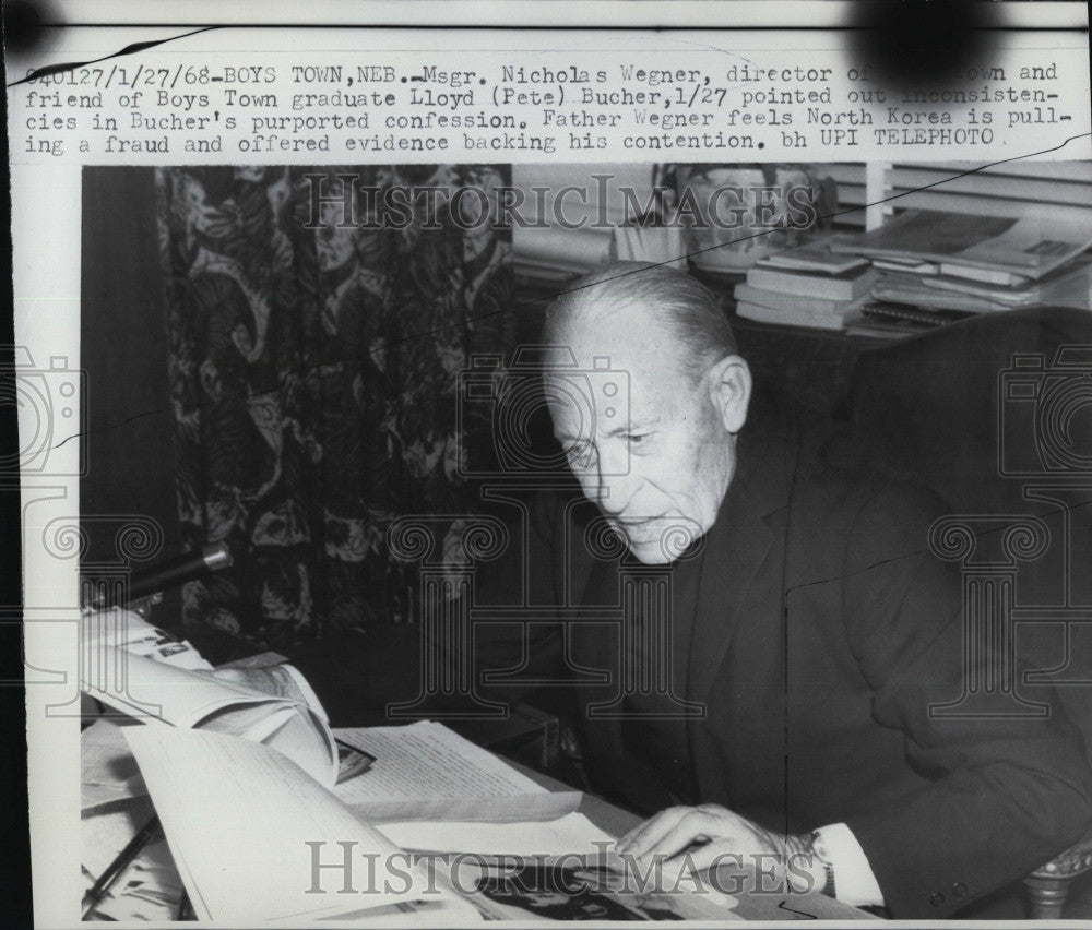 1968 Press Photo Msgr Nicholas Wegner Finds Inconsistencies In Confession - Historic Images