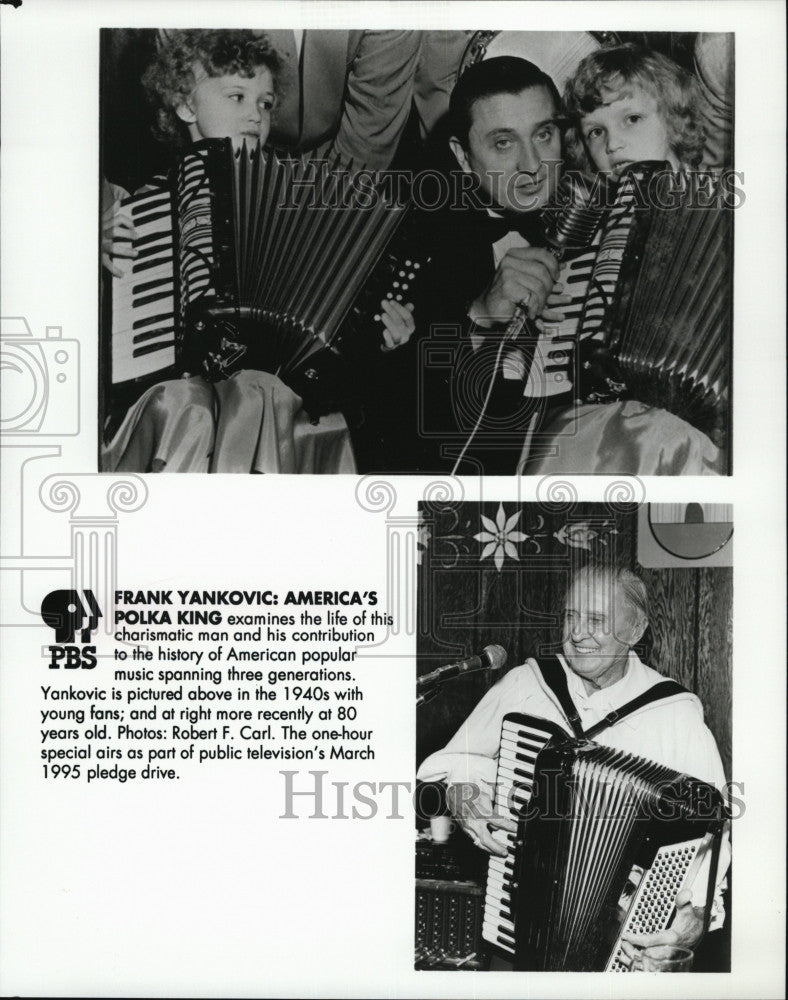 1995 Press Photo Musician Frank Yankovic: America&#39;s Polka King PBS Special - Historic Images