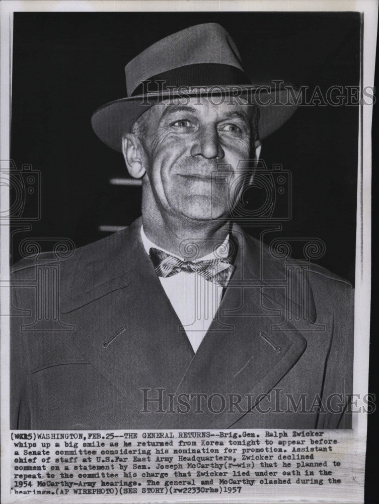 19257 Press Photo Brig. General Ralph Zwicker - Historic Images