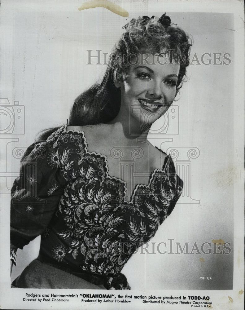 1956 Press Photo Actress Singer Barbara Lawrence in Musical &quot;Oklahoma&quot; - Historic Images