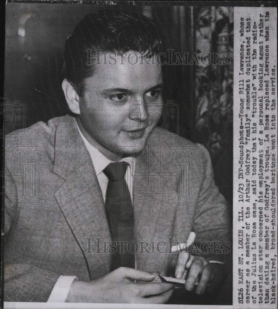 1953 Press Photo Actor Bill Lawrence In &quot;Family&quot; - Historic Images