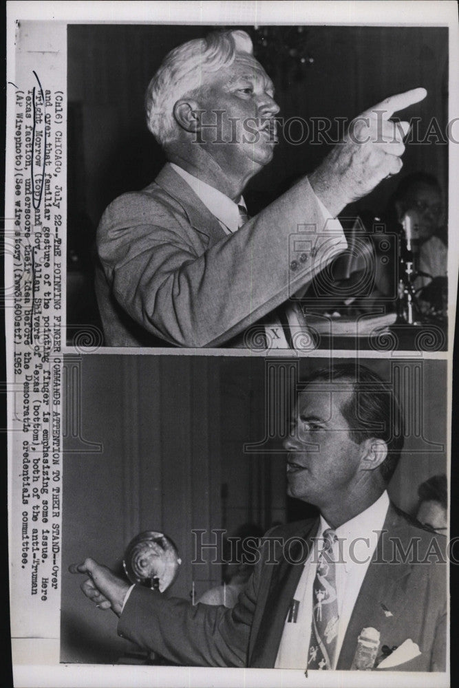 1952 Press Photo Wright Morrow and Gov Allan Shivers of the Anti-Truman Faction - Historic Images