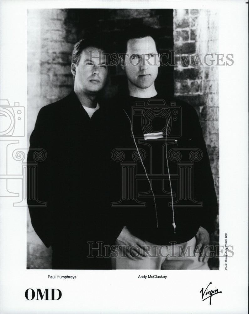 Press Photo Popular Musicians Paul Humphreys &amp; Andy McCluskey Are OMD - Historic Images