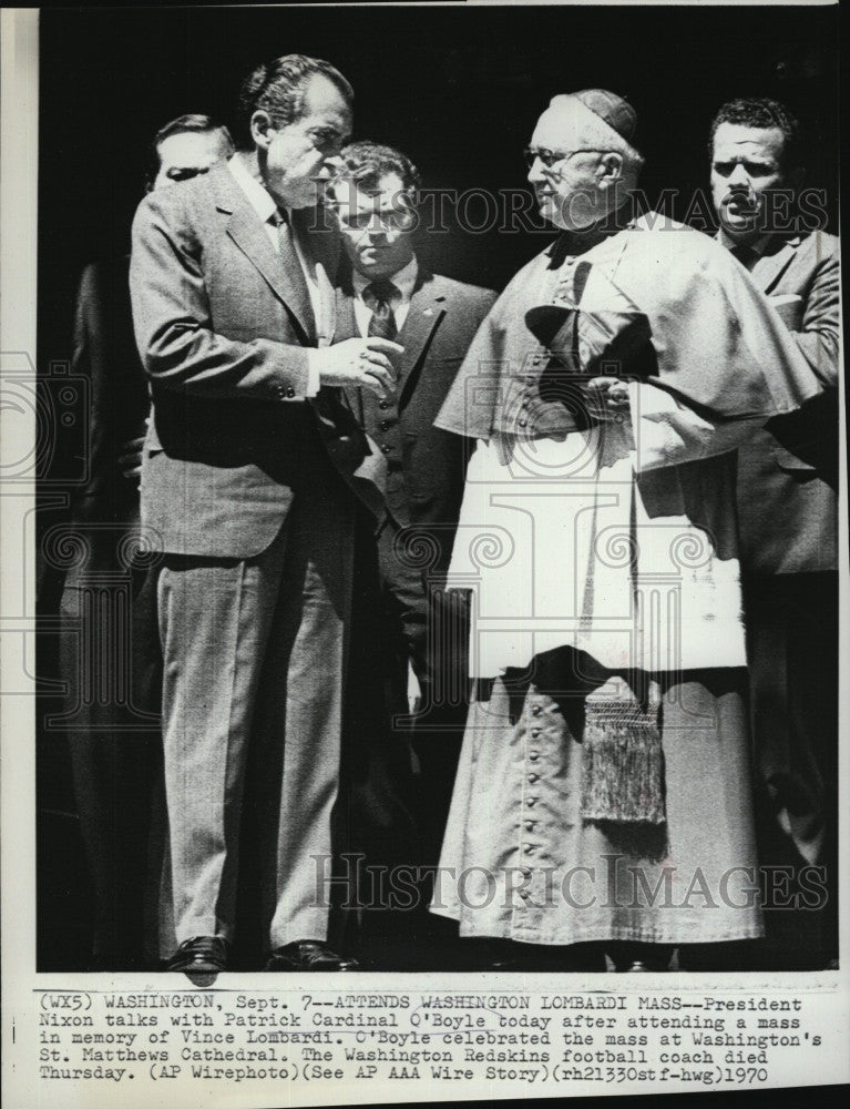 1970 Press Photo President Richard Nixon &amp; Patrick Cardinal O&#39;Boyle - Historic Images