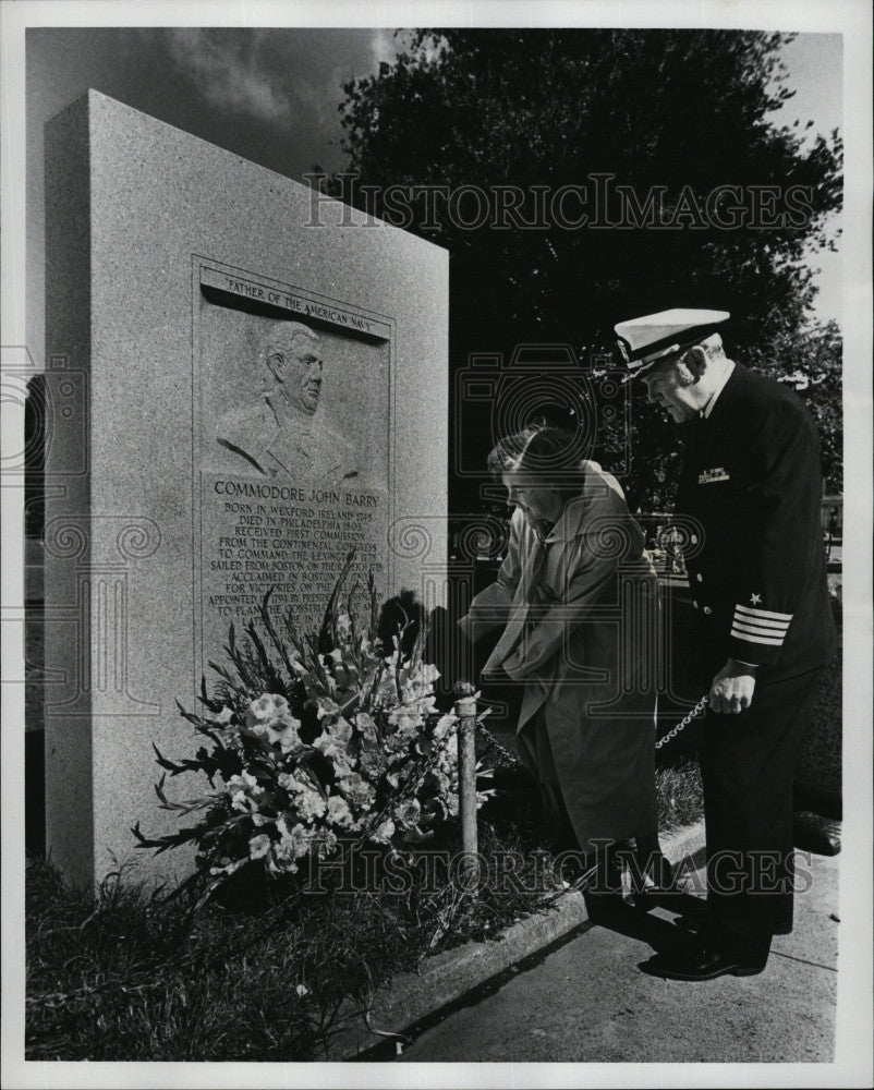 1979 Press Photo  Com. John Barry Memorial in Boston - Historic Images