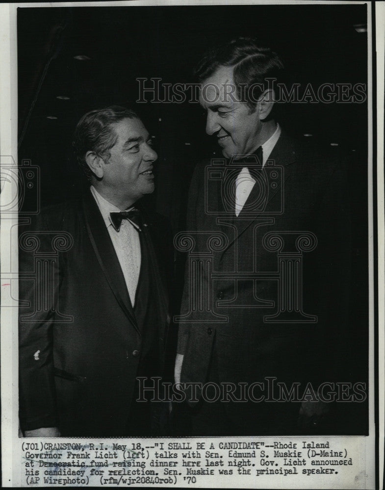 1970 Press Photo R.I. Governor Frank Licht &amp; Sen Edmund Muskie of Maine - Historic Images