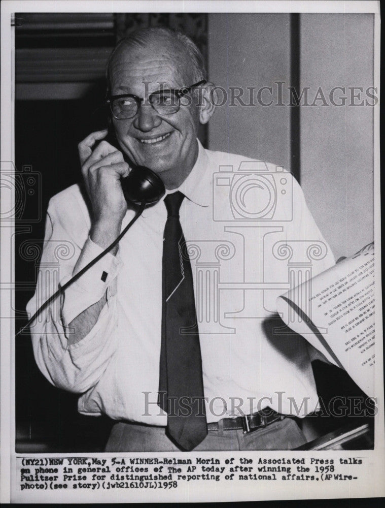 1958 Press Photo Correspondent Relman Morin for Associated Press - Historic Images