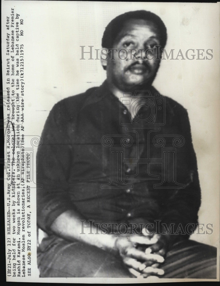 1975 Press Photo US Army Colonel Ernest Morgan was Released in Beirut - Historic Images