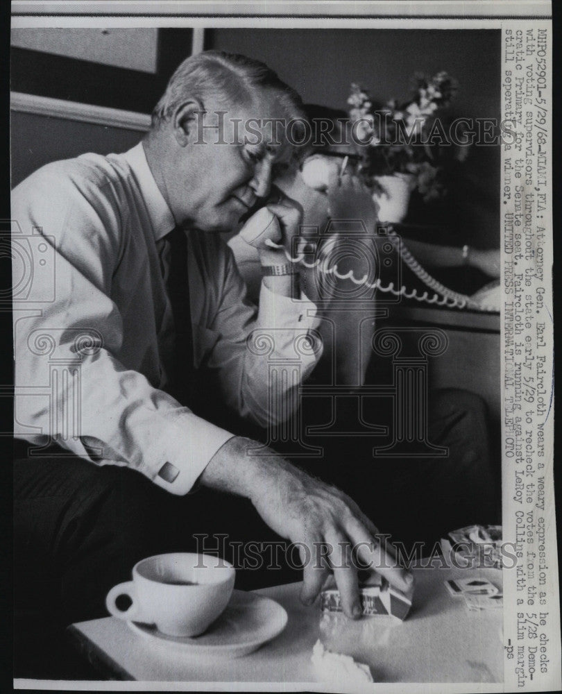 1968 Press Photo Atty Gen Earl Faircloth in Miami - Historic Images