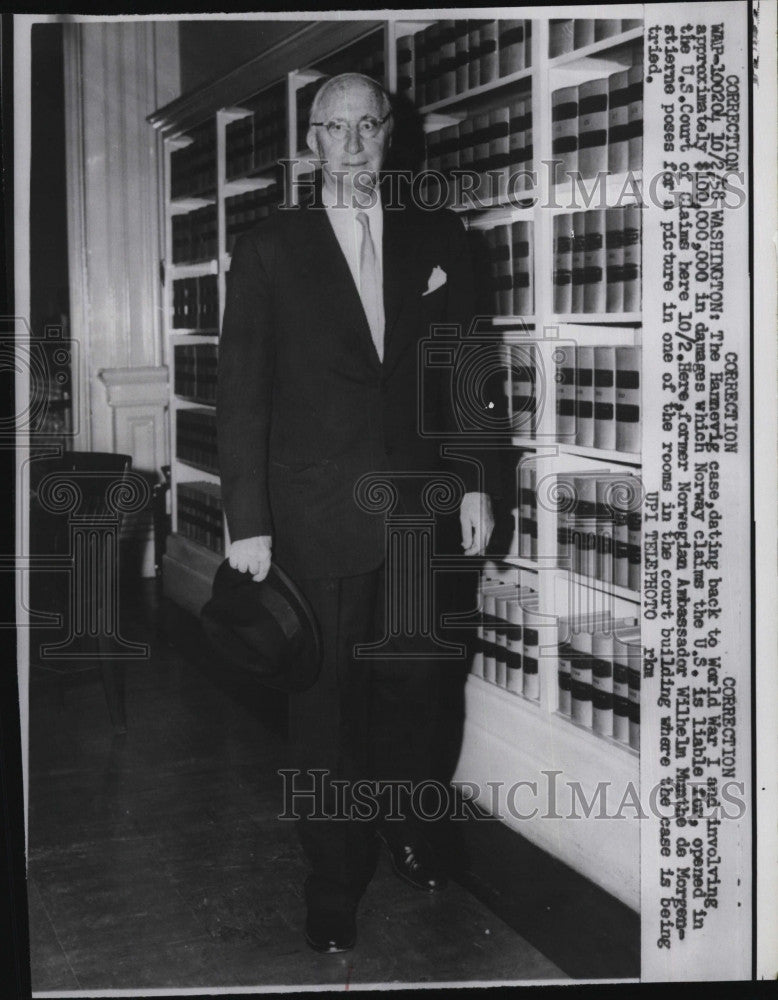 1958 Press Photo Norwegian Amb. Wilhelm Munthe de Morgenstierne - Historic Images