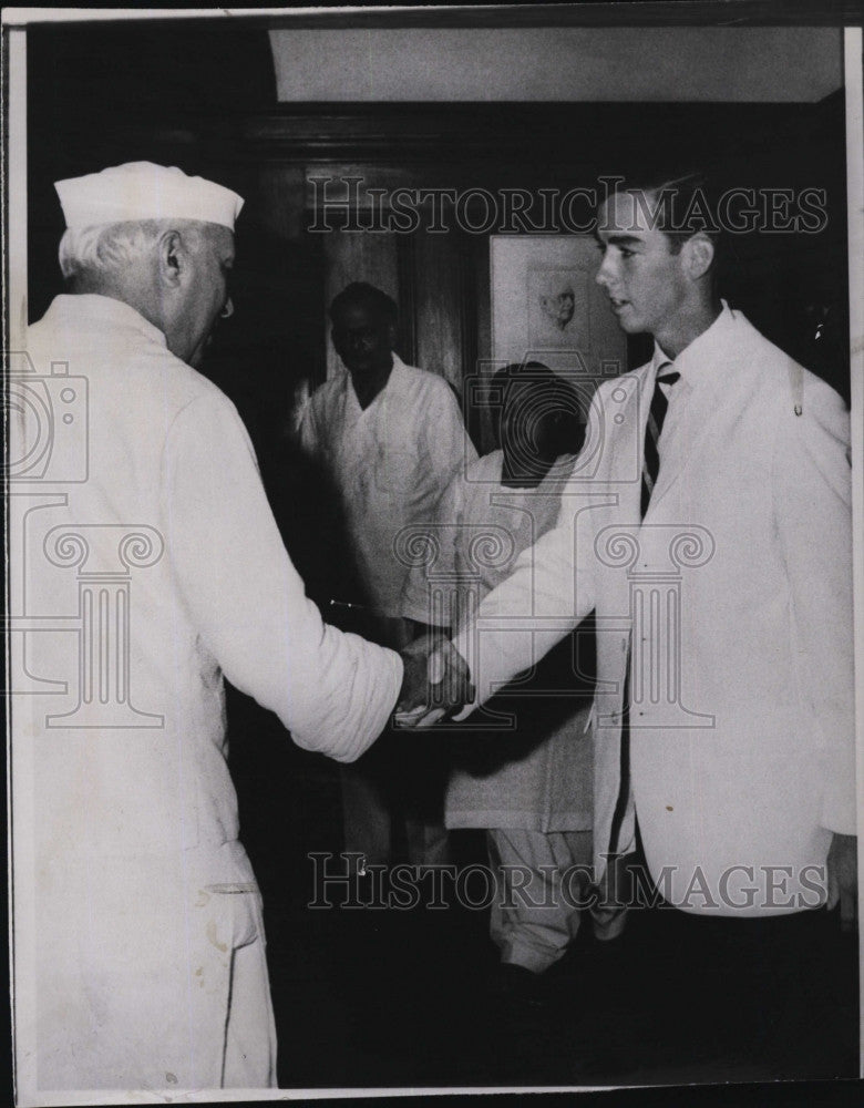 1962 Press Photo India Premier Nehru &amp; F.X. Morrissey Jr - Historic Images