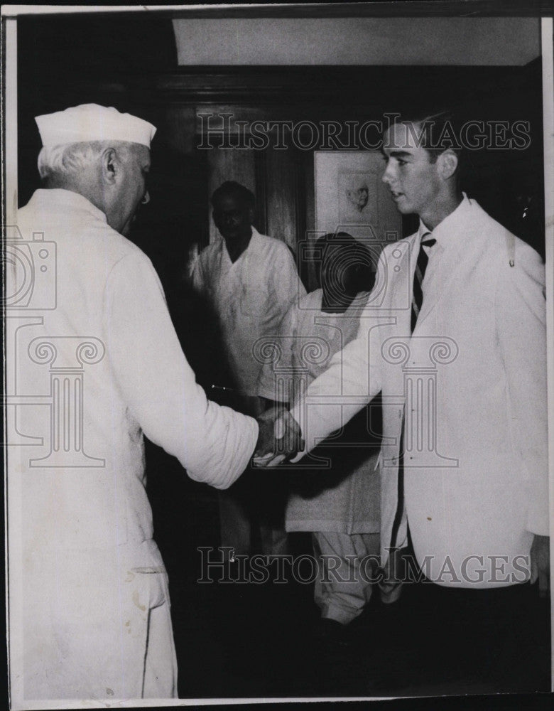 1962 Press Photo India Premier Nehru & F.X. Morrissey Jr - Historic Images