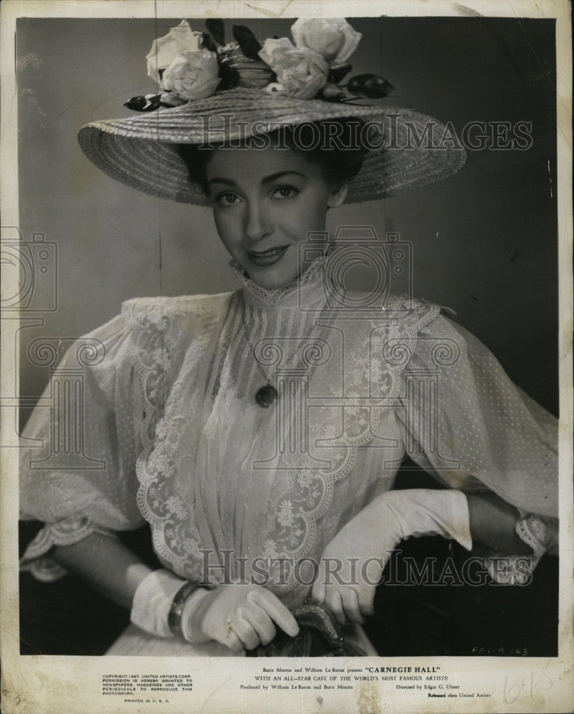 1947 Press Photo American Actress Marsha Hunt Stars In Film &quot;Carnegie Hall&quot; - Historic Images