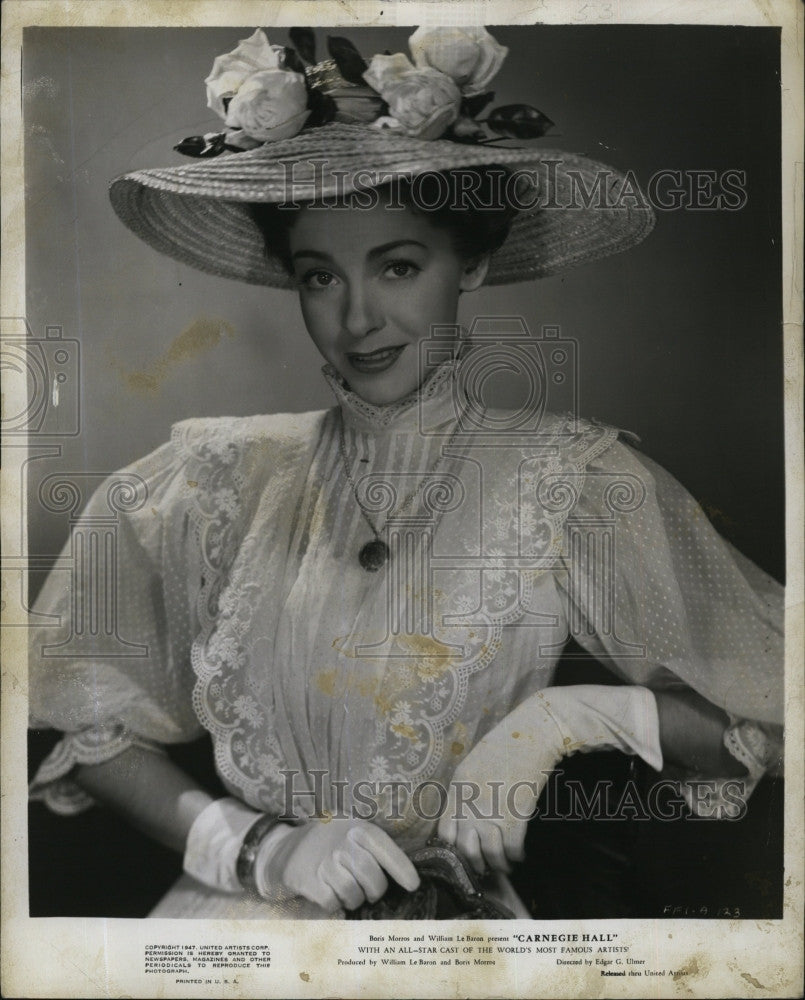 1947 Press Photo Actress Marsha Hunt in &quot;Carnegie Hall&quot; - Historic Images