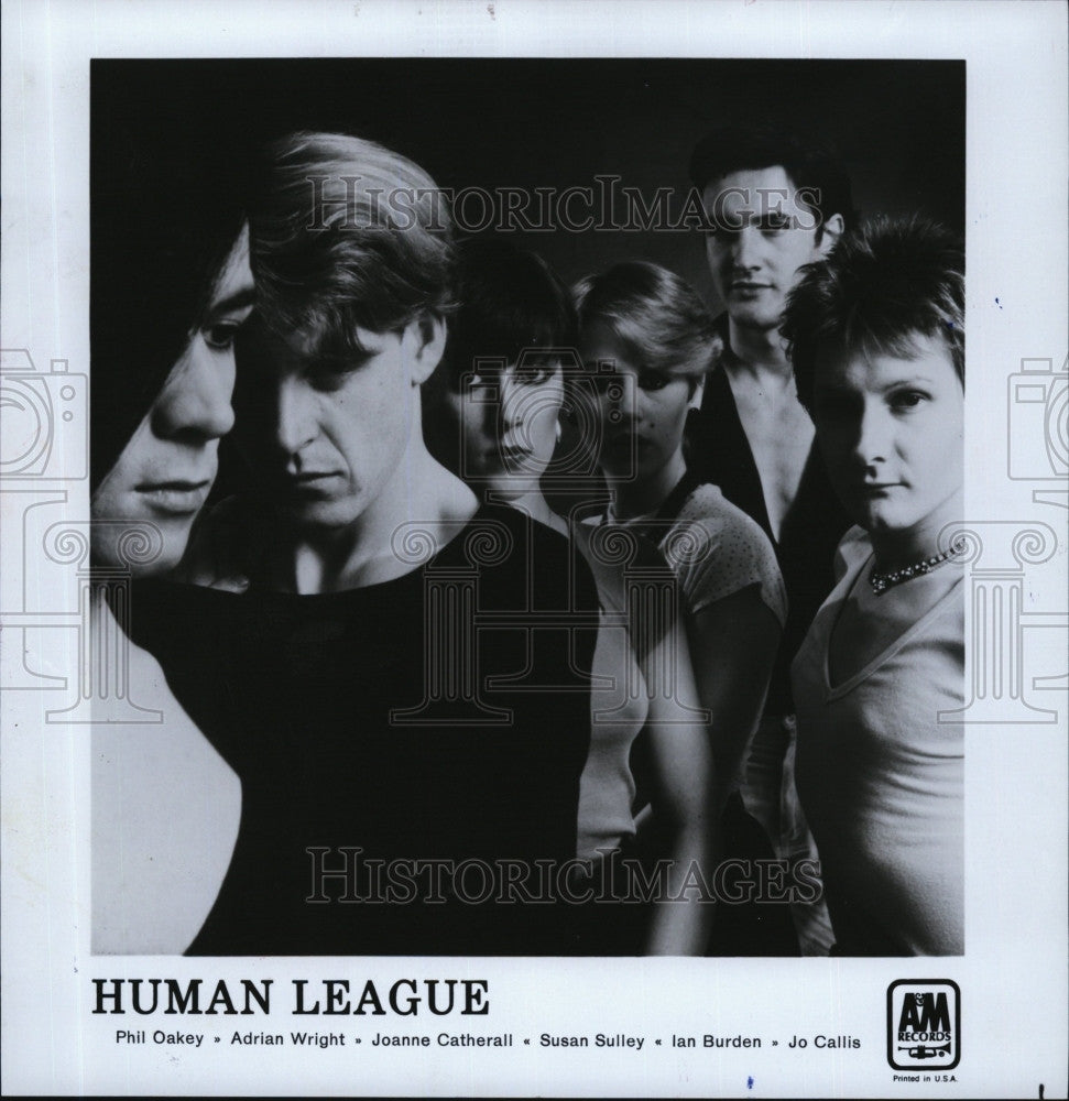 Press Photo &quot;Human League&quot;P Oakley,A Wright, J Catherall, S Sulley,I BurdenCalis - Historic Images