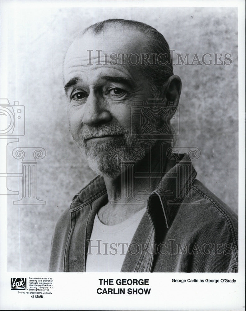 1993 Press Photo Stand up comedian, George Carlin on &quot;George Carlin Show&quot; - Historic Images