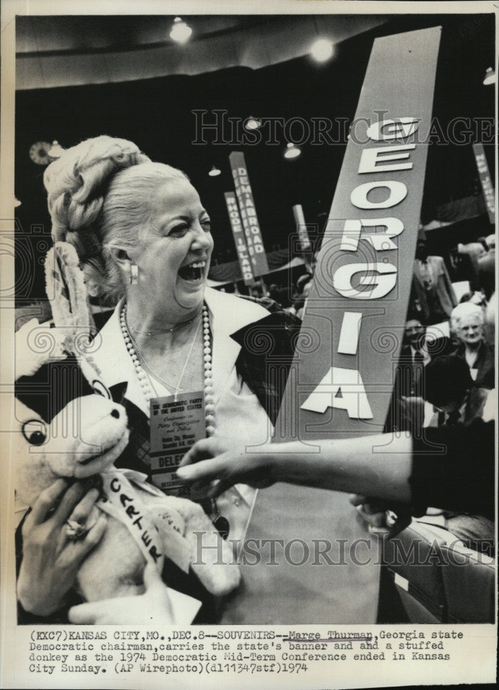 1974 Press Photo Marge Thurman, Ga. state Democratic chair - Historic Images