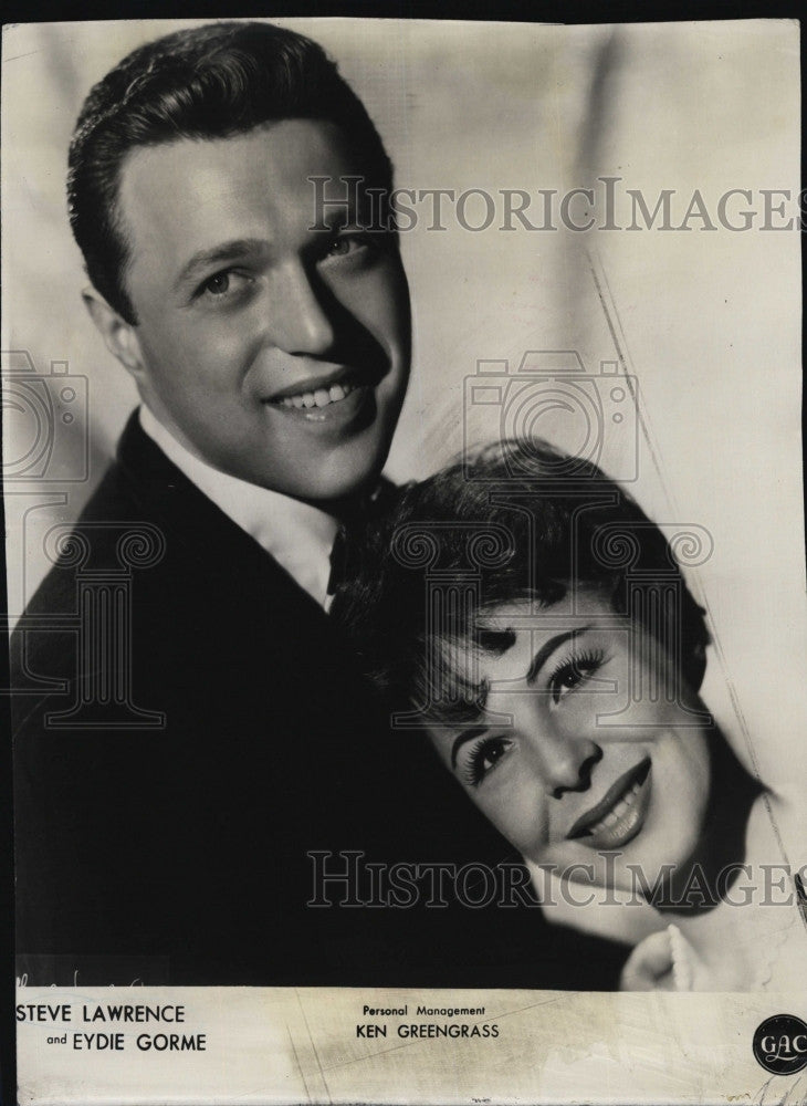 1963 Press Photo Steve Lawrence &amp; Edie Gorme from Ken Greengrass management - Historic Images