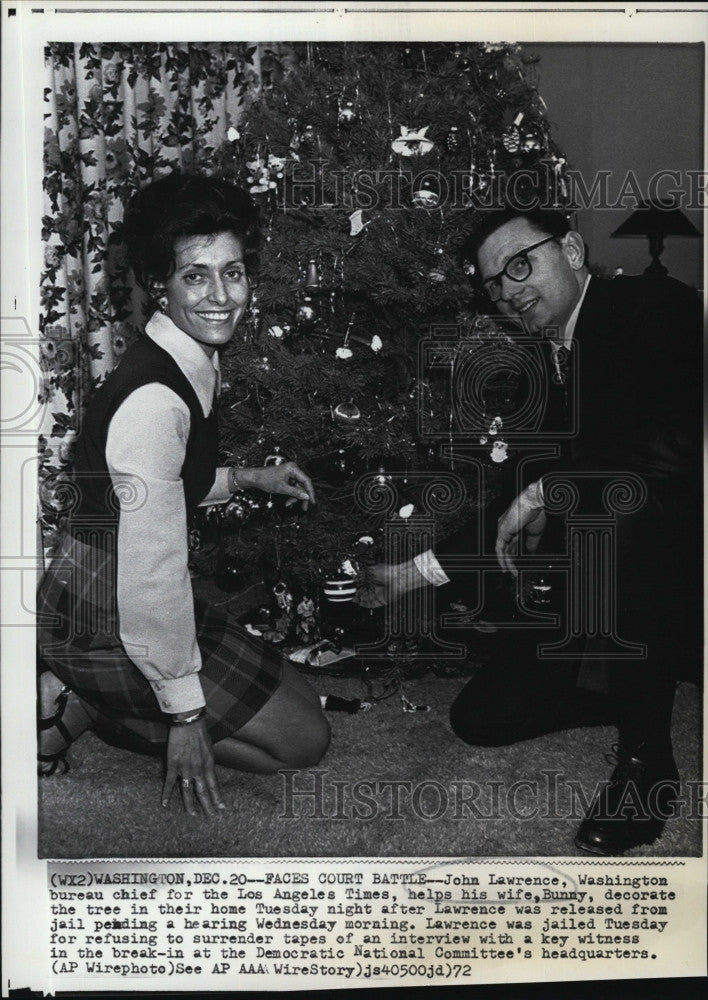 1972 Press Photo Bureau Chief of Los Angeles Times John Lawrence &amp; Wife Bunny - Historic Images