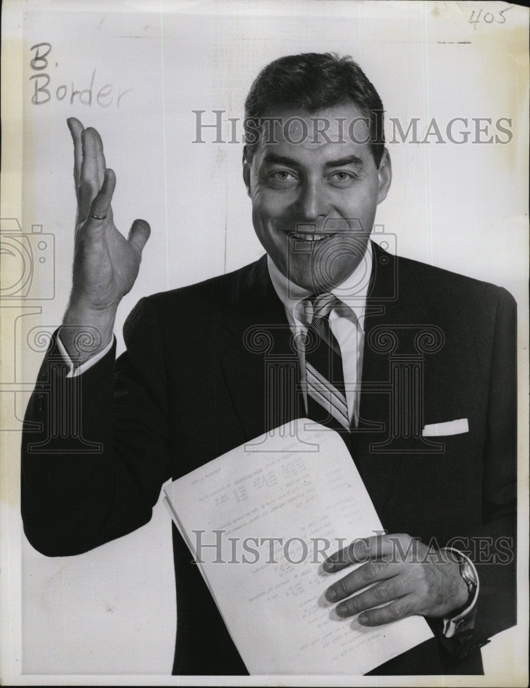 1957 Press Photo  American Television Game Show Host Jack Barry &quot;HIgh-Low&quot; Show - Historic Images