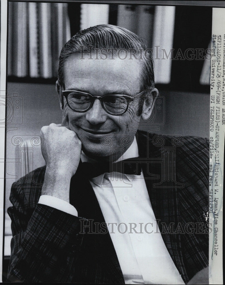 1969 Press Photo Richard W. Lyman, Vice chancellor , Stanford U - Historic Images