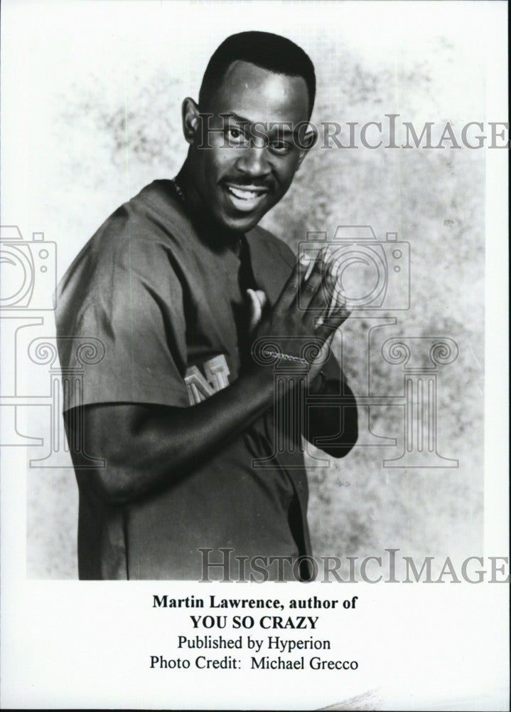 Press Photo Comedian Martin Lawrence  author of &quot;You So Crazy&quot; - Historic Images