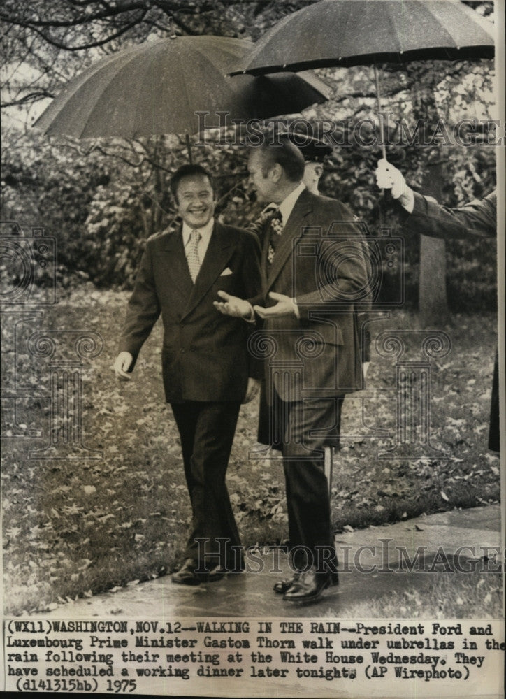 1975 Press Photo President Ford &amp; Luxembourg PM Gaston Thorn - Historic Images