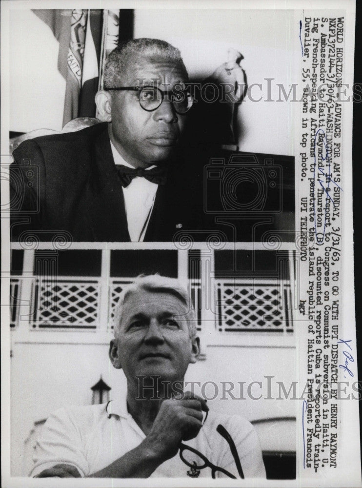 1963 Press Photo US Ambassador to Haiti Raymond Thurston - Historic Images