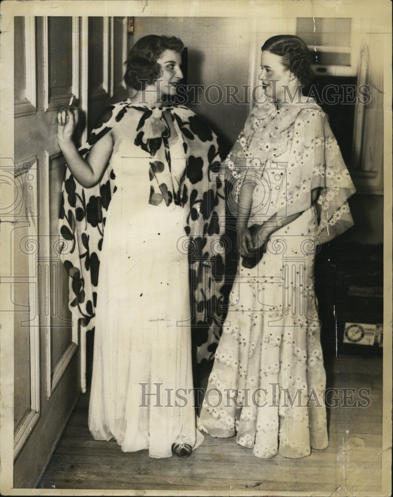1936 Press Photo Socialites Marion Lawrence And Dorothy West Of Chestnut Hill - Historic Images